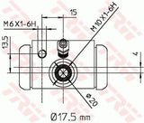 TRW BWC243 Brake Cylinder — Brake Hydraulics