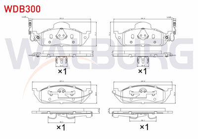 WALBURG WDB300 Brake Pad Front with Connector Mercedes M Class (W163) Ml 270 CDI 1998-2005 / M Series (W163) Ml — Brake Pads