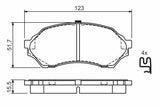 BOSCH Front Brake Pad Set 0986424610 - Low Metallic, ECE-R90 Certification — Brake Pads