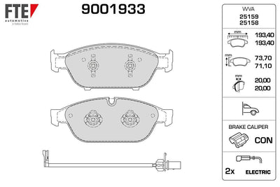 Fte 9001933 Brake Pad A6 / A7 10 > Front — Brake Pads