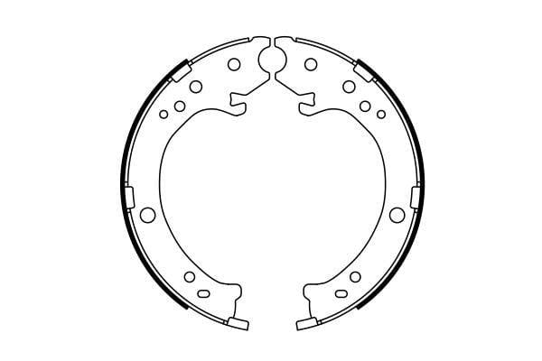bosch brake shoe set for honda cr-v, close-up of bosch brake shoes 0986487765, brake shoe specifications for cr-v BOSCH Brake Shoe Set 0986487765 for Honda CR-V II and III | 35mm Width, 198mm Diameter BOSCH 0986487765 - Brake Shoe Set for CR-V | 35mm Width bosch, brake-shoe, honda-crv, car-parts, mechanic-tools, replacement-brakes, auto-accessories, car-maintenance, ai-generated, automotive