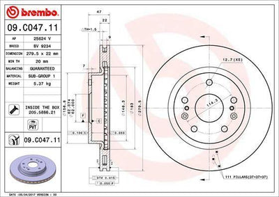 BREMBO Disc Brake Front 280mm for Suzuki SX4 S-Cross & Vitara — Brake Rotors & Drums