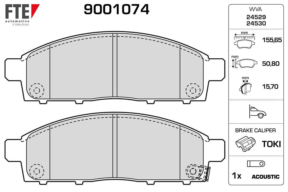 Fte 9001074 Front Brake Pad Mitsubishi L200 2.5 D 4X4 2006-2012 Pajero 2008- L200 2.4 2015- Fiat Fullback 15-