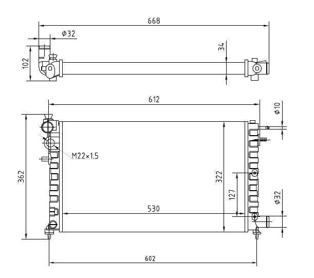 MGA 80153 Su Radiator Mechanical (Citroen: Saxo 1.5D Tud5) 530×304×23 — Radiators & Fans
