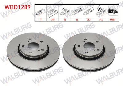 WALBURG WBD1289 Brake Disc Front Air 5 Bjn 295X26x62x49 — Brake Rotors & Drums