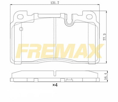 Fremax FBP-1014 Front Brake Pad (Carbon Formula) Audi A6-A7-Q5 2012 > Porsche Macan 2014-2018 — Brake Pads