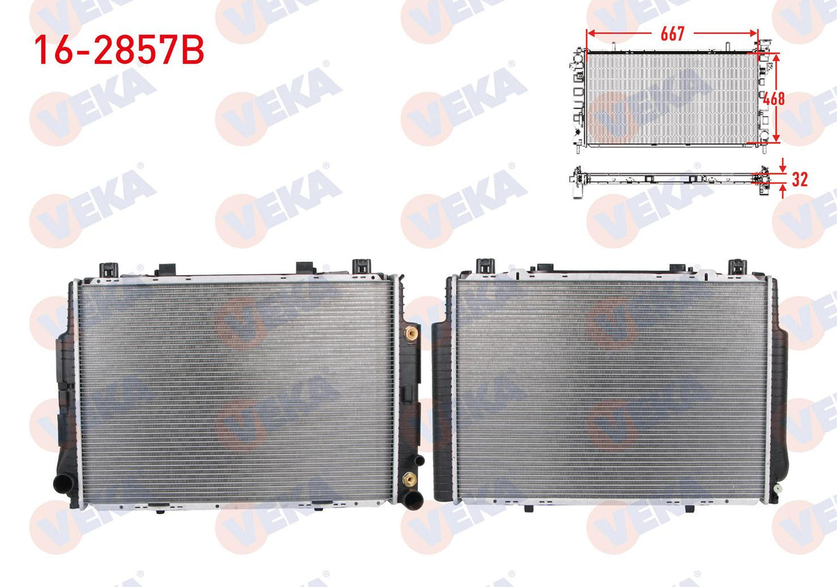 Veka 16-2857B Su Radiator Brazing Mercedes S Series (W140) S 500-S 600 A-T 1991-1998 — Radiators & Fans