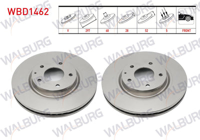 WALBURG WBD1462 Brake Disc Front Air 5 Bjn 297X28x68x51,5 Mazda 6 (Gj — Brake Rotors & Drums