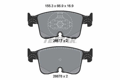 Textar 2667701 Brake Pad VW Golf VIII Caddy A3 Front 2022-> — Brake Pads