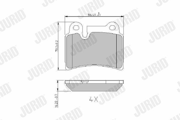 Jurid 573297J - Brake Pads for VW Touareg V6 Rear - Brembo System