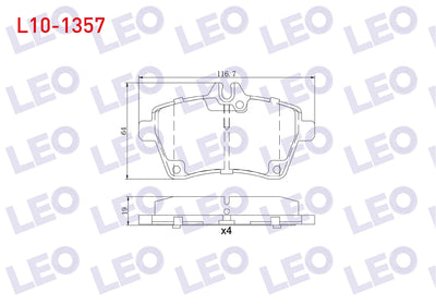 LEO L10-1357 Brake Pad Front Mercedes A Series A 200 2004-2012 / A 150 2004-2012 / A 160 CDI 2004-2012 / A 170 C — Brake Pads