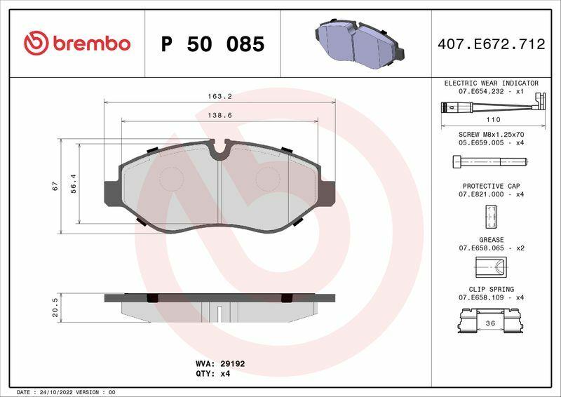 brembo p50085 front brake pads, brembo brake pads dimensions, brembo brake pads compatibility sprinter crafter BREMBO P50085 Front Brake Pads - Compatible with Sprinter 906/907 & Crafter 315/639 | 163 mm Width BREMBO P50085 Front Brake Pads for Sprinter & Crafter brembo, brake-pads, car-parts, sprinter-accessories, crafter-parts, mechanics, car-owners, braking-system, automotive, ai-generated