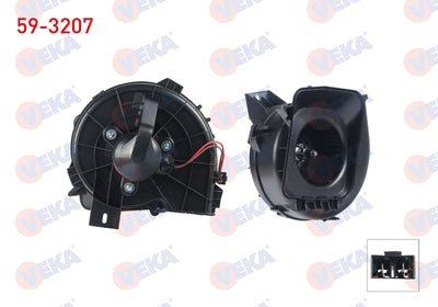 Veka 59-3207 Heater Motor with A/C Opel Combo C 2001-2006 / Corsa C 2000-2006 / Tigra B 2004 — Heater & Blower
