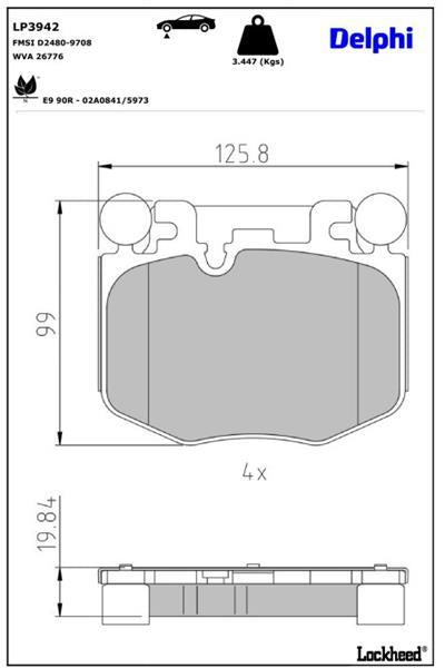 Delphi LP3942 Brake Pad Front 20 > 4-Series (G22)-X5 — Brake Pads