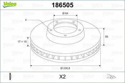 VALEO 186505 Brake Disc - Premium Performance for Justy 95-03, Alto 95 & Swift SF310 — Brake Rotors & Drums