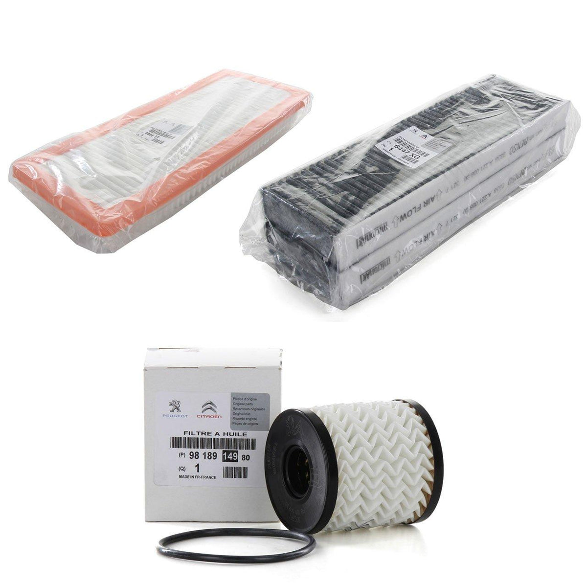 Peugeot 3008 1.6 Gasoline Periodic Oil Service Filter Set with Carbon Pollen Ge — Auto Parts Hall, Maintenance & Service Kits