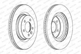 FERODO DDF1432C-1 Brake Discs - Ventilated Design for Land Rover Discovery III 4.4 4X4 — Brake Rotors & Drums