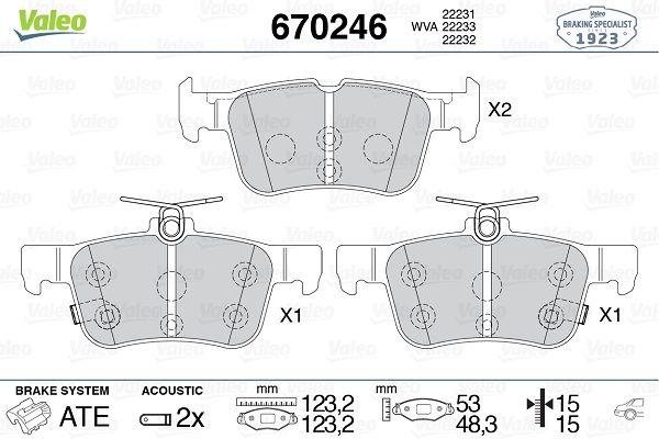 Valeo 670246 Brake Pad Rear Mondeo V Smax 14-15 — Brake Pads