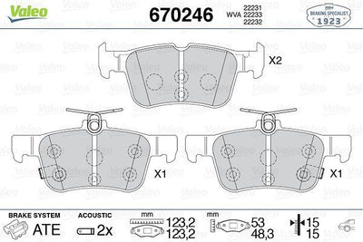 Valeo 670246 Brake Pad Rear Mondeo V Smax 14-15 — Brake Pads