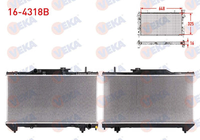 Veka 16-4318B Water Radiator Brazing Toyota Carina E (St191) 2.0i M-T 1992-1997 — Radiators & Fans