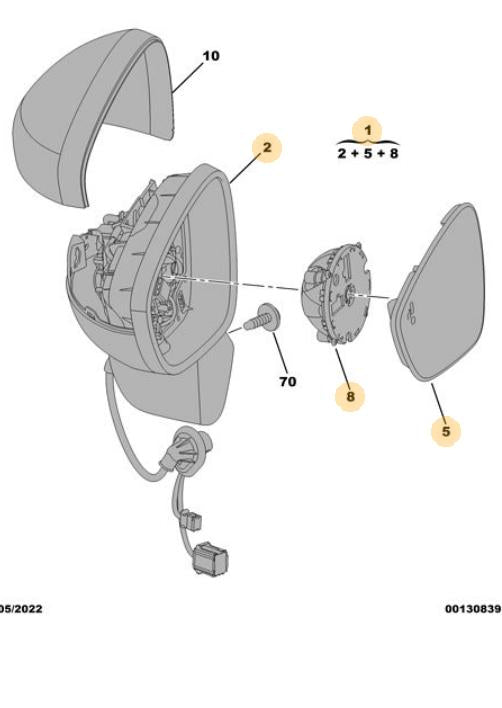 Opel Crossland Right Mirror Cover - Original Quality for Your Vehicle — Auto Parts Hall, Mirrors