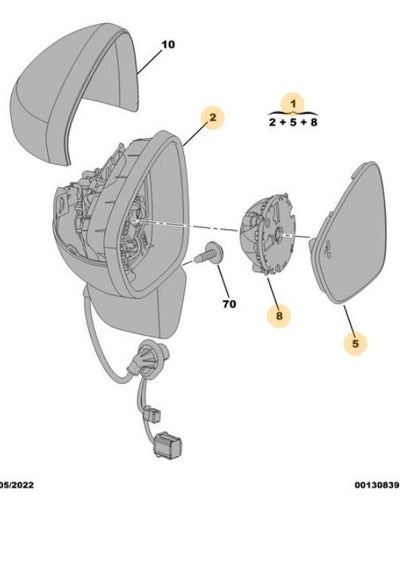 Opel Crossland Right Mirror Cover - Original Quality for Your Vehicle — Auto Parts Hall, Mirrors