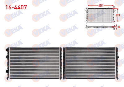 Veka 16-4407 Water Radiator Mechanical Volkswagen Polo Classic (6Kv2) 1.6 M-T 1995-2001 — Radiators & Fans