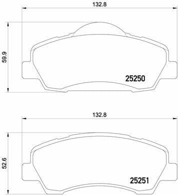 BREMBO P61113 Front Brake Pads for Peugeot 301 and Elysee