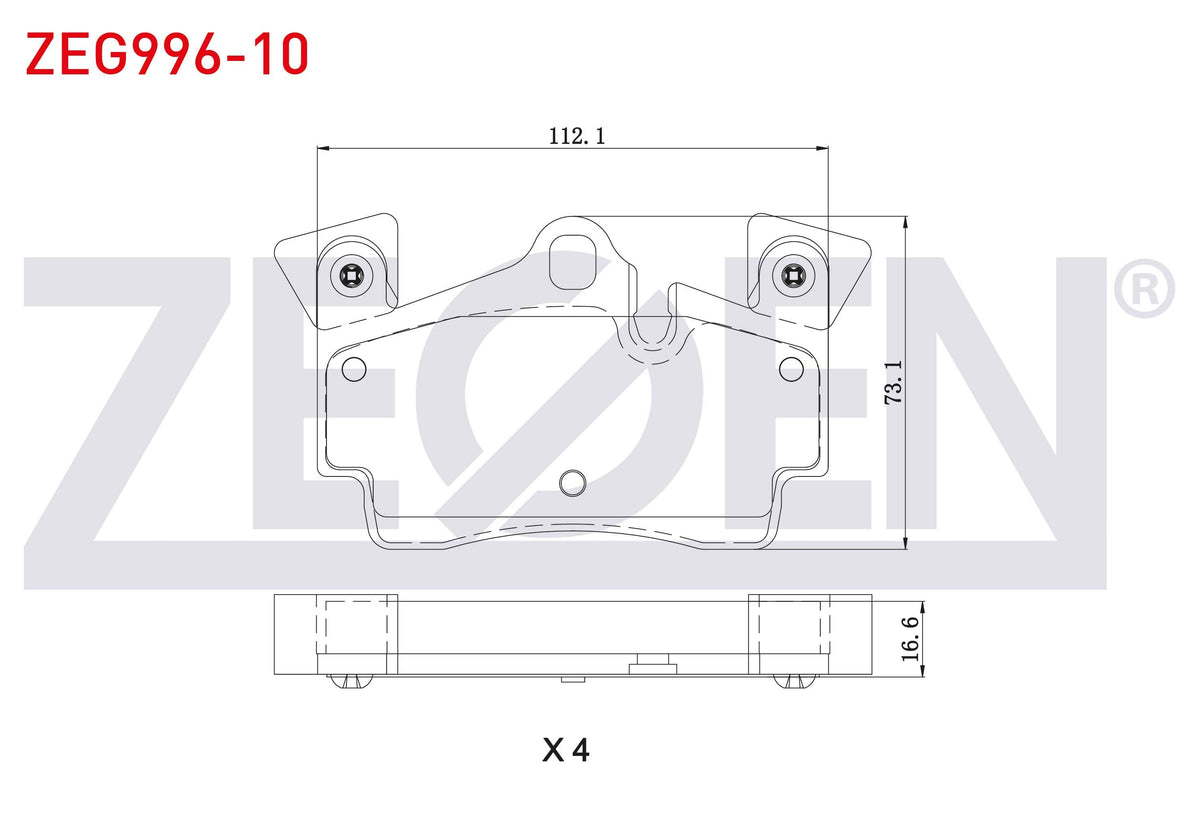 Zegen ZEG996-10 Brake Pad Rear Audi Q7 (4L) 3.0 TDI-4.2 FSI-4.2 TDI 2006-2015 / Porsche Cayenne (955) 3.2-S 4.5i — Brake Pads