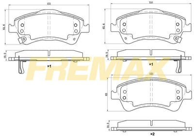 Fremax FBP-1653 Front Brake Pad (Carbon Formula) Toyota Avensis-Verso 2009 > — Brake Pads