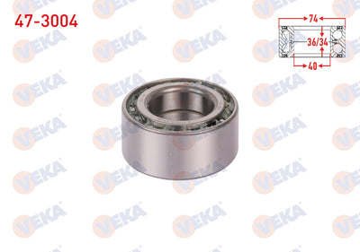 Veka 47-3004 Front Wheel Bearing Left-Right 40X74x36 / 34 Mitsubishi Carisma 1995-2006 / Colt IV 1992-1996 / — Wheel Bearings