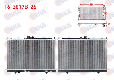 Veka 16-3017B-26 Water Radiator Brazing Thickness 26mm Mitsubishi Outlander 2.0I A-T 2003-2007 — Radiators & Fans