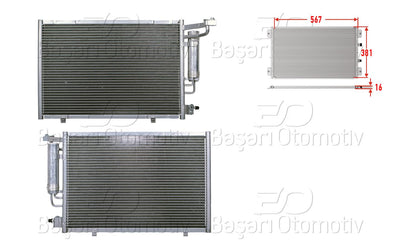 Wisco 3143286-00 A/C Condenser 567X381x16 Ford Fiesta 1.4 1.5 1.6 12 > — Condensers & Evaporators