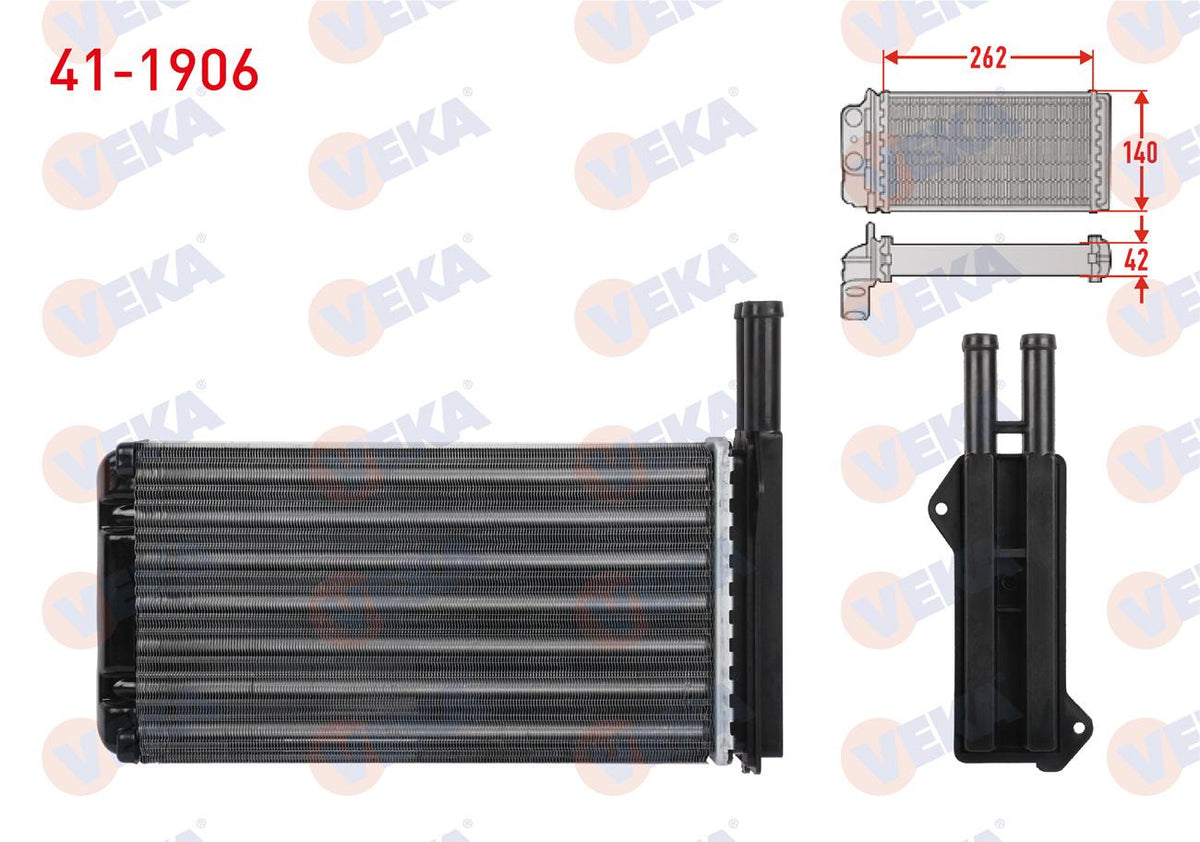 Veka 41-1906 Heater Core Mechanical Ford Escort VII 1.6 16V 1995-1999