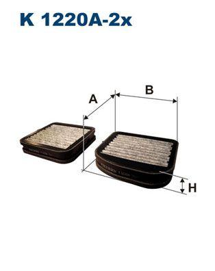 Filtron K1220A-2X Cabin Air Filter Mercedes W210 S210 W220 C215 95-06 Active Carbon