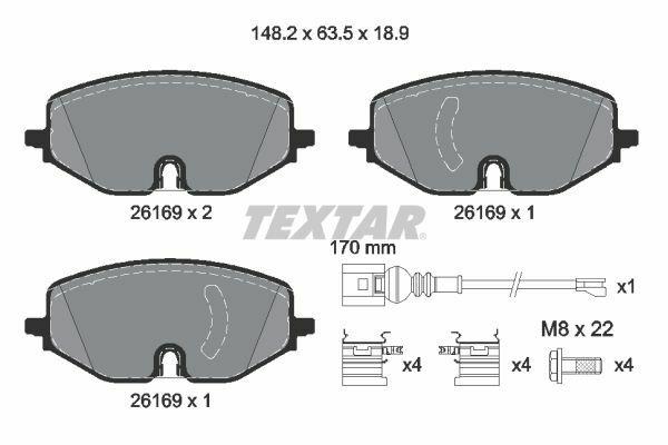 TEXTAR Front Brake Pads (Brake Pad) for VW Golf VII 2020+