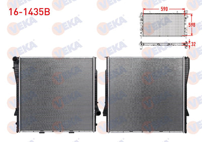 Veka 16-1435B Water Radiator Brazing BMW X5 (E53) 3.0 D-3.0i A-T-4.4i A-T / M-T 2000-2007 — Radiators & Fans