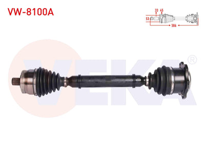 Veka VW-8100A Complete Axle Right Front Volkswagen Passat (3B2) 1.9 TDI with ABS 45 Outer Length 5 — Axles, CV Joints & Boots