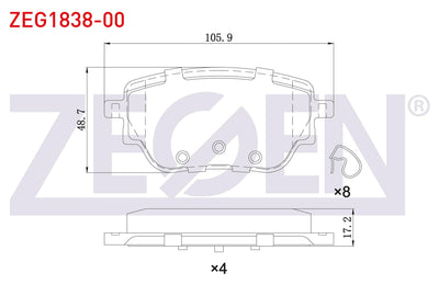 Zegen ZEG1838-00 Brake Pad Rear Mercedes A 180 D-200 (W177) 2018-/ CLA 180 D-200 (C118) 2019 — Brake Pads