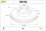 VALEO 186163 Brake Disc - Front for Fiesta and Escort Models — Brake Rotors & Drums
