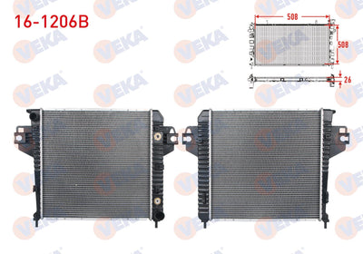 Veka 16-1206B Su Radiator Brazing Jeep Cherokee 3.7 4X4 A-T / M-T Ac + /-2001-2008