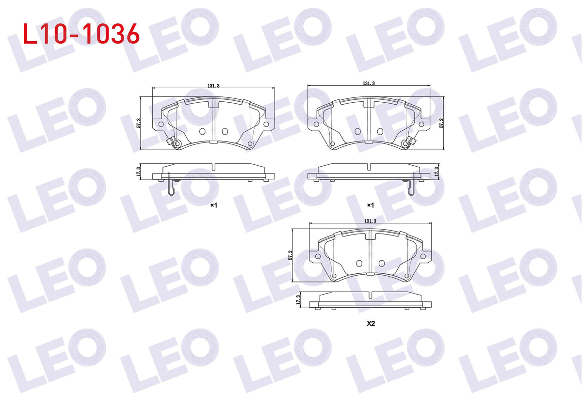 LEO L10-1036 Brake Pad Front with Wear Indicator Toyota Corolla 1.4 Vvt-I 2002-2007 / 1.6 Vvt-I 2002-2007 / 1.4 — Brake Pads