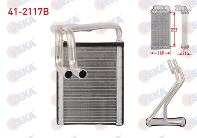 Veka 41-2117B Heater Core Brazing Hyundai Sonata V 2.0 CRDi 2005-2010 — Heater & Blower