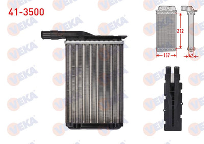 Veka 41-3500 Heater Core Mechanical Renault R9 (L42) 1.4 1985-2000 — Heater & Blower