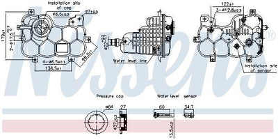 Nissens 996316 Rad. Water Tank Jaguar Xf /Xe /F-Pace 2.0