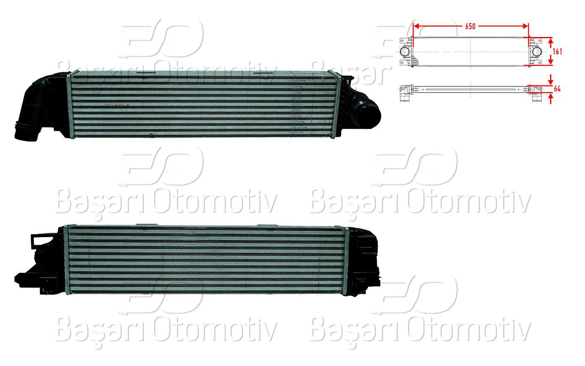 Wisco 3113999-00 Turbo Radiator (Intercooler) 650X161x64 Renault Traffic 3 1.6 dCi 14 > / Opel Vivaro 1.6 — Radiators & Fans