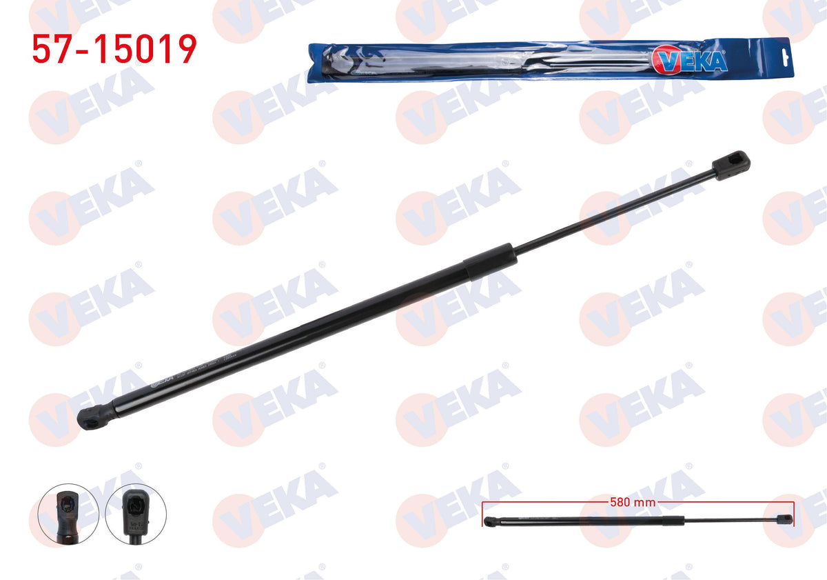 Veka 57-15019 Trunk Gas Strut 580mm / 595N Citroen C4 Picasso 2008-| Set of 2 — Support Rods & Struts