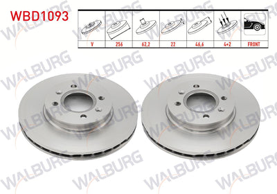 WALBURG WBD1093 Brake Disc Front Air 4 Bjn 256X22x62,2X46 — Brake Rotors & Drums