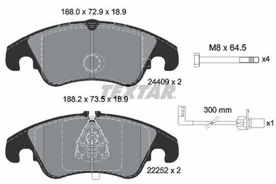 Textar 2440903 Brake Pad Audi A6/A7/A8/Q5 2.0-3.0 TDI 2009-17 — Brake Pads