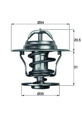 Mahle TX1392D Thermostat Volvo 850 960 C 70 I S 40 I S 60 I S 60 I Awd S 70 S 80 I S 80 I Awd S 90 — Water Pump & Thermostat
